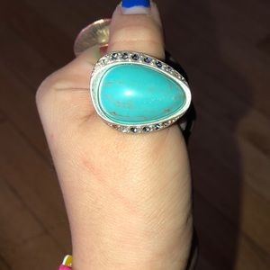 Blue turquoise gem ring